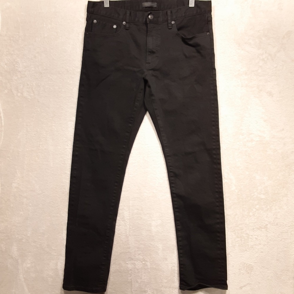 Uniqlo Mens Selvedge Jeans Sz.34x31/Black/Slim-Straight/Low Rise/Spandex Blend